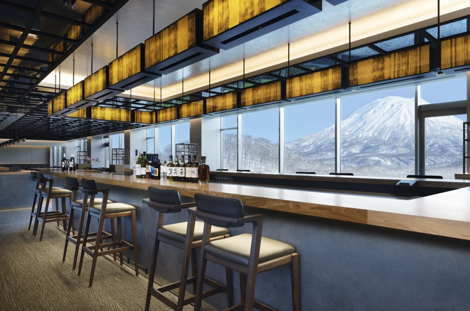 Setsu Niseko bar with Mt Yōtei view